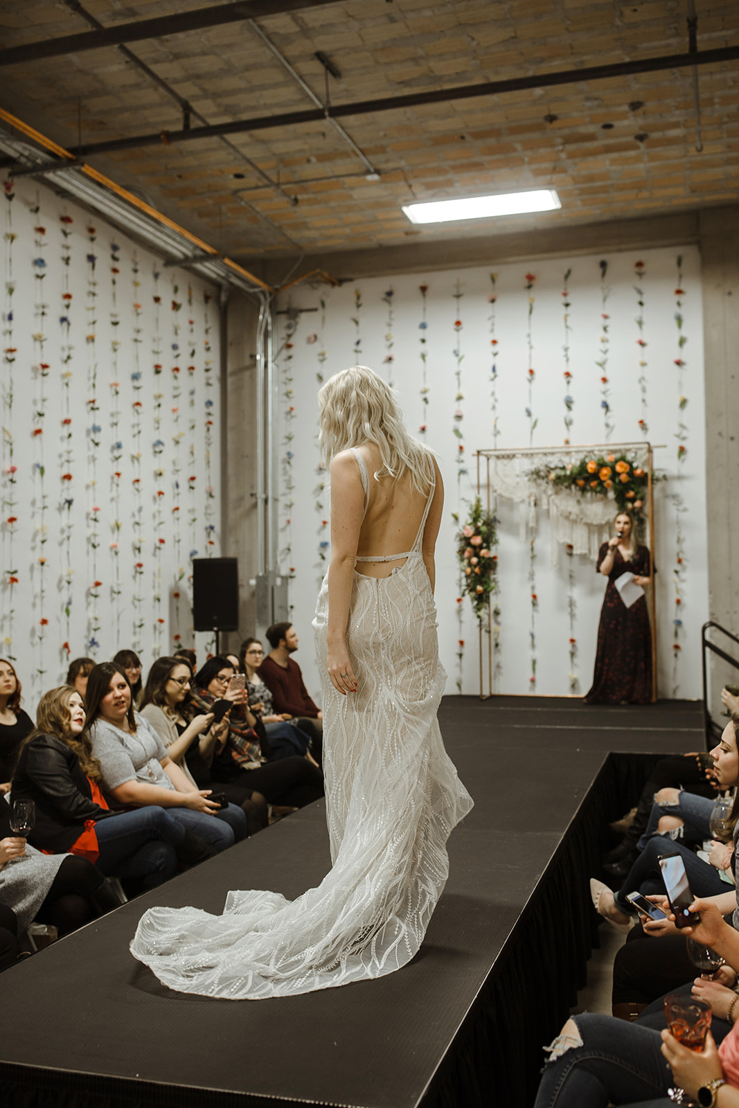 spokane wedding dress fashion show model back runway