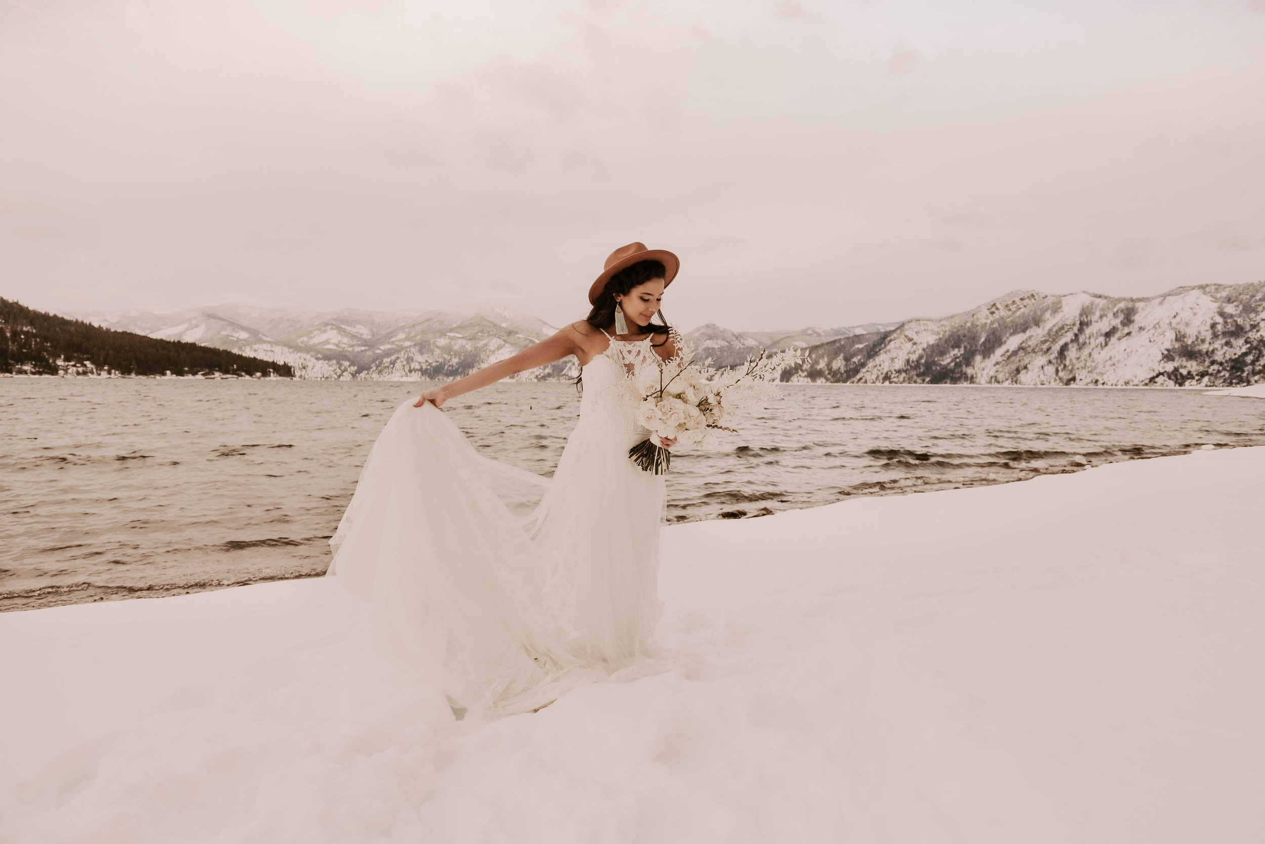 winter wedding dress bride spokane idaho