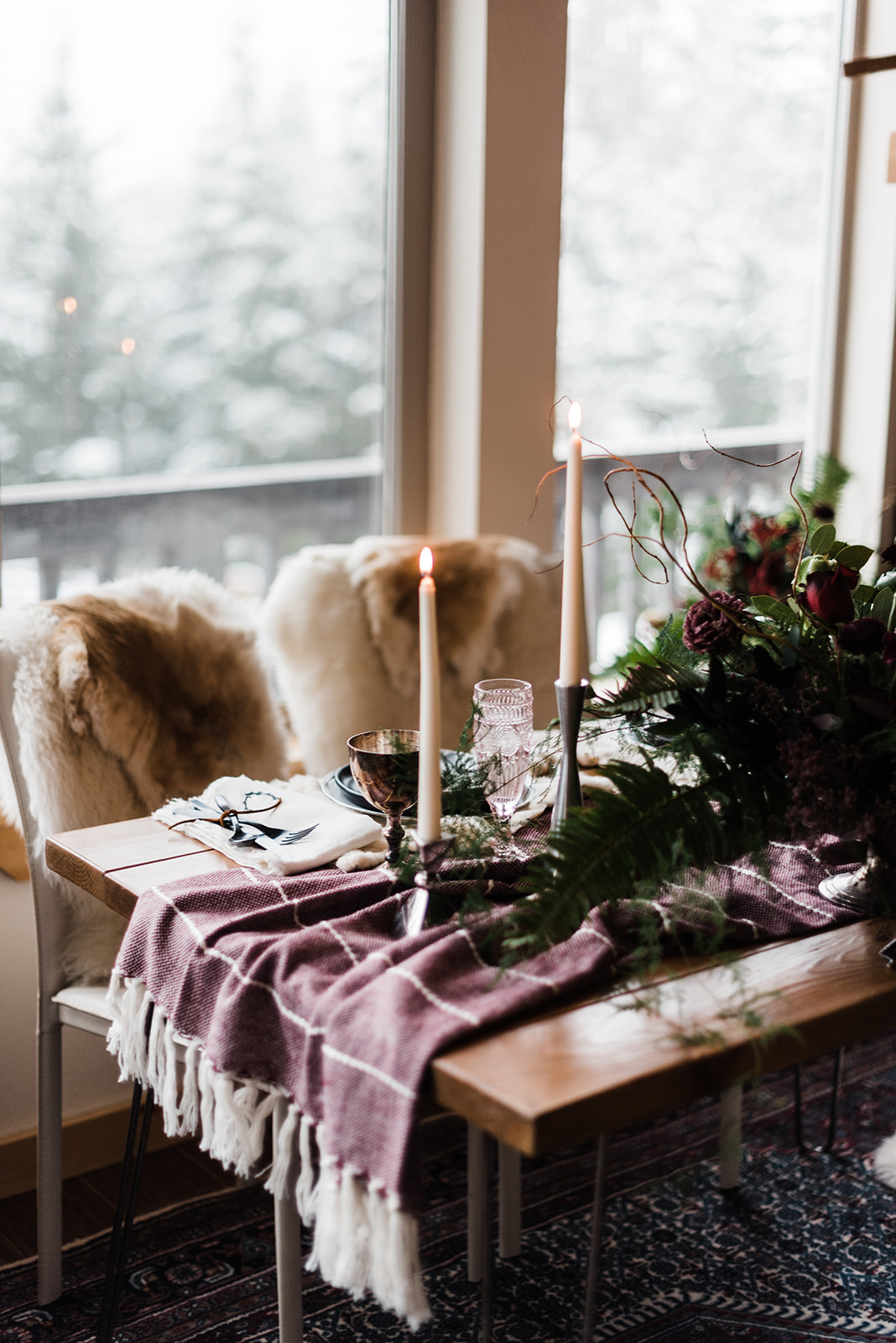 winter wedding spokane table