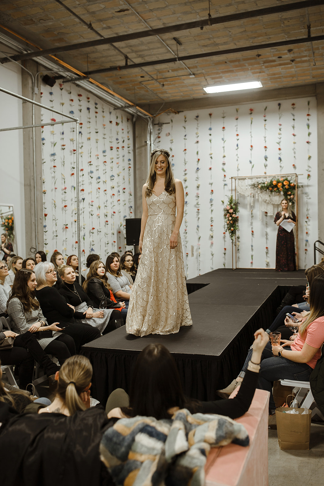 spokane wedding dress bridesmaid gold fashion show