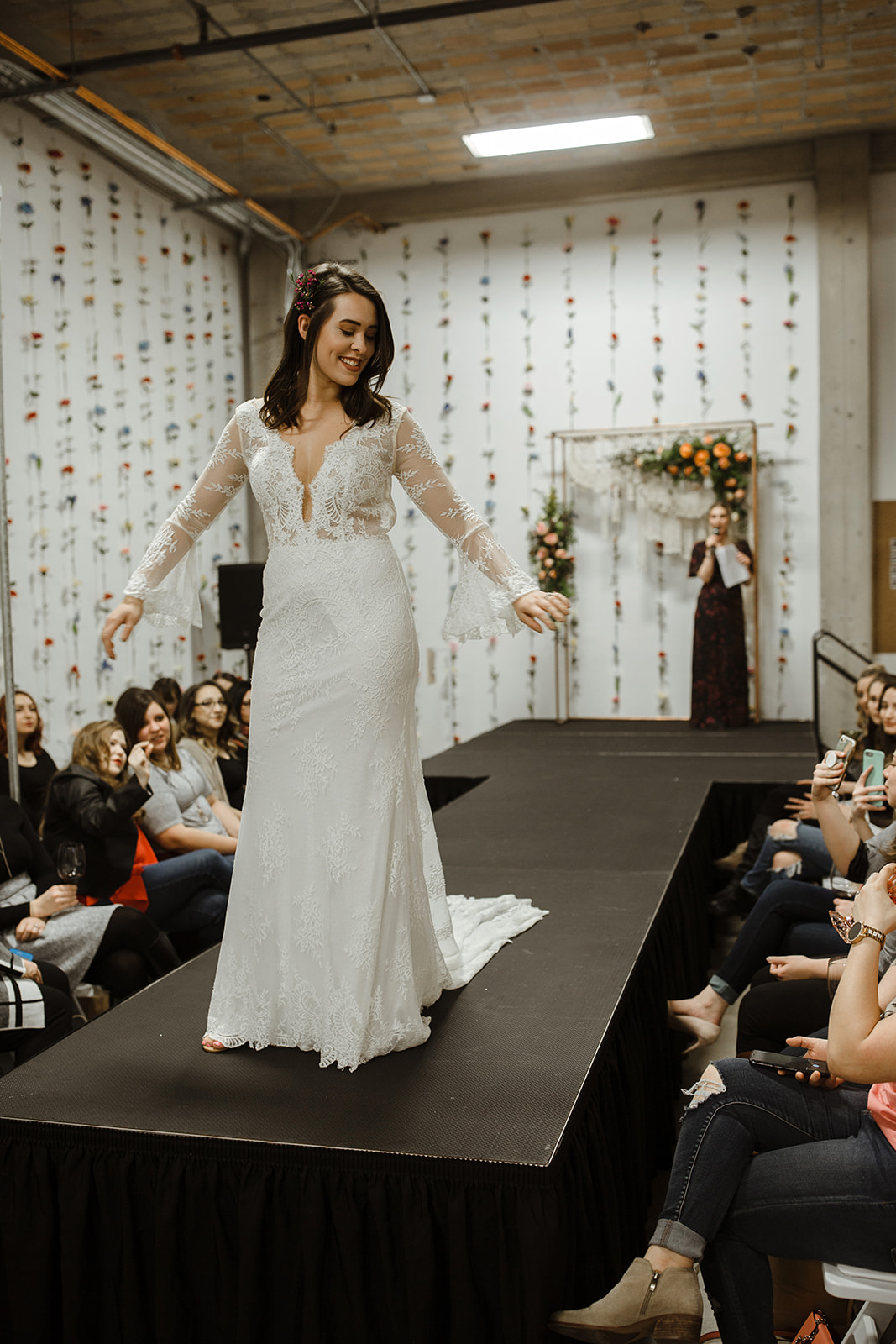 spokane wedding dress sleeves fashion show model