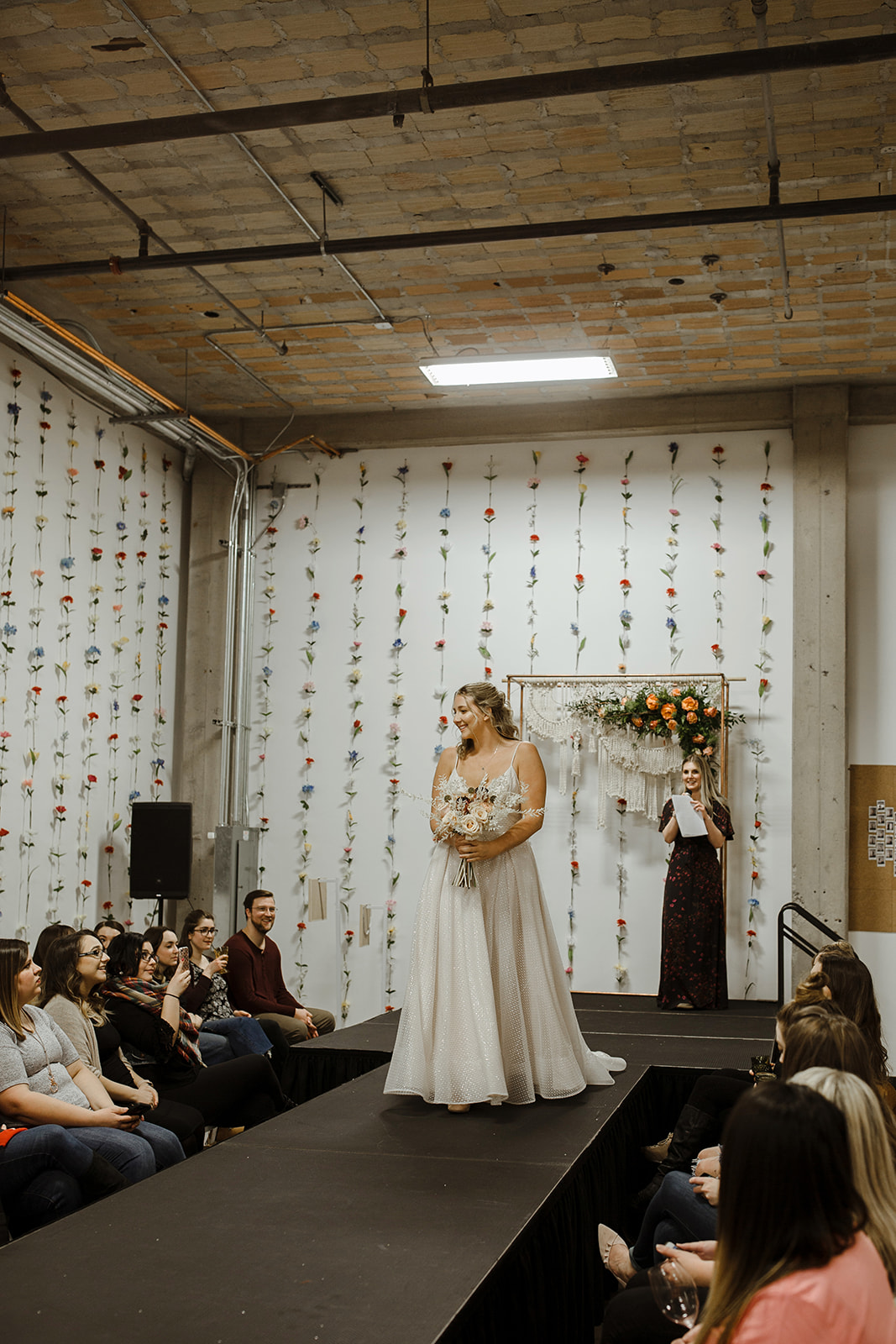 spokane wedding dress fashion show bridal model bouquet