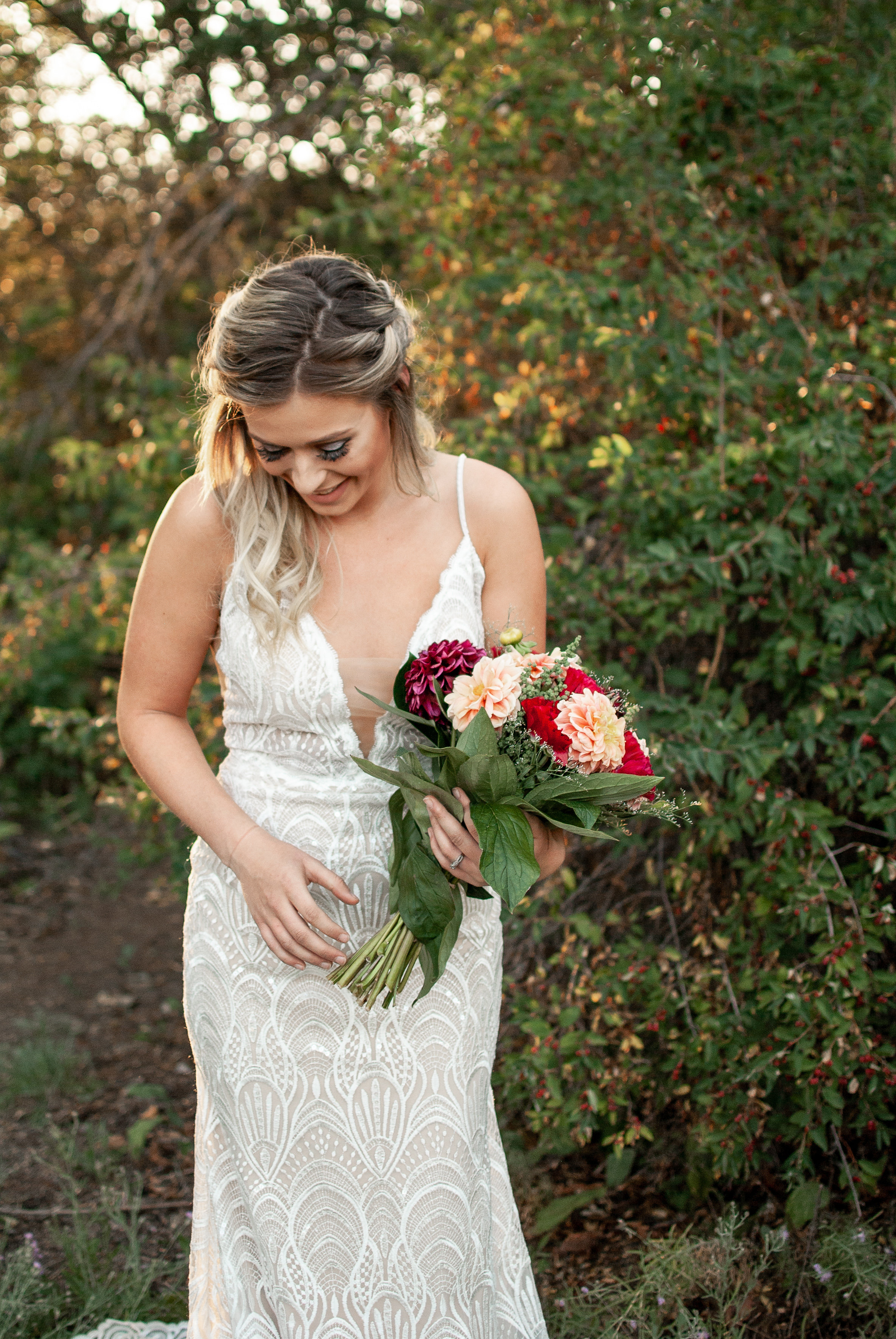 Spokane model in wedding dress sequin Honest in Ivory