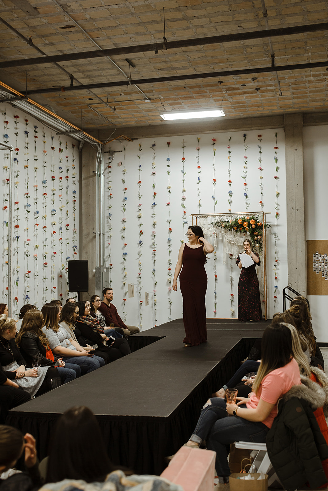 spokane wedding dress fashion show bridesmaid dark