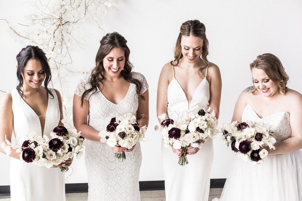 Group of brides with wedding bouquets spokane