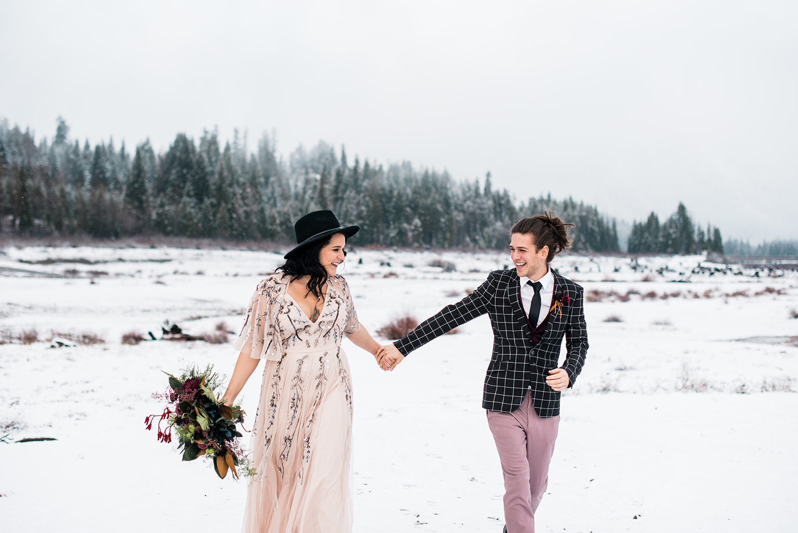 winter wedding dress spokane pink