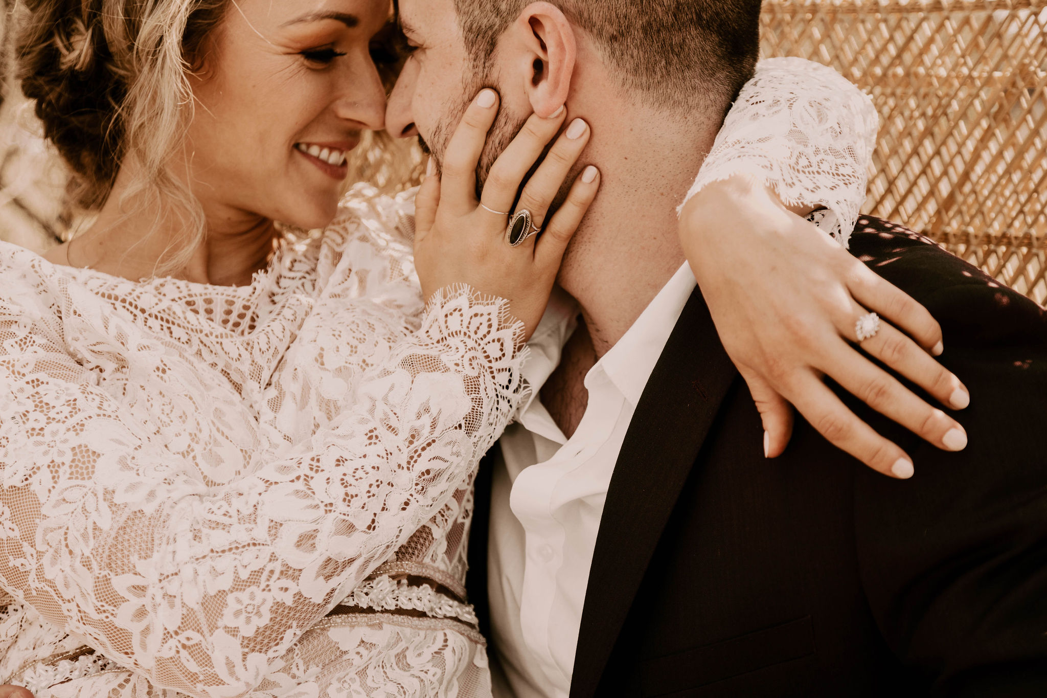 spokane bride lace sleeves engagement ring elopement wedding