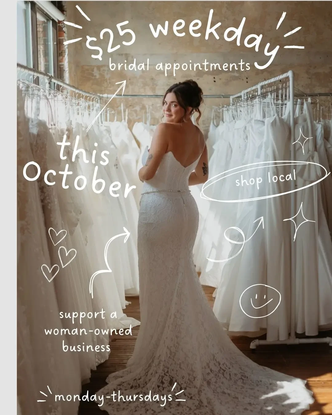 October Special – $25 Weekday Bridal Appointments