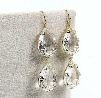 Ti Adoro Jewelry 12806 Double Pear Drop Earrings #0 default Metal thumbnail