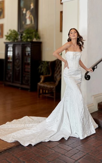 Essense of Australia "Edithe" Dress + Overskirt in Jacquard #0 default Ivory thumbnail