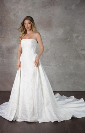 Essense of Australia "Edithe" Dress + Overskirt in Jacquard #5 Ivory thumbnail