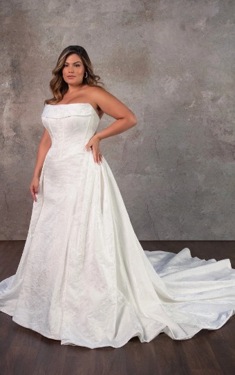 Essense of Australia "Edithe" Dress + Overskirt in Jacquard #3 Ivory thumbnail