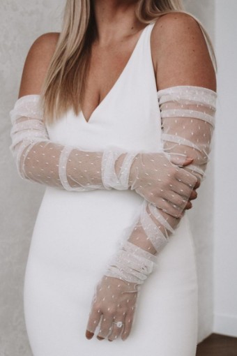 Made With Love Spotted Tulle Gloves - Made With Love #0 default Ivory thumbnail
