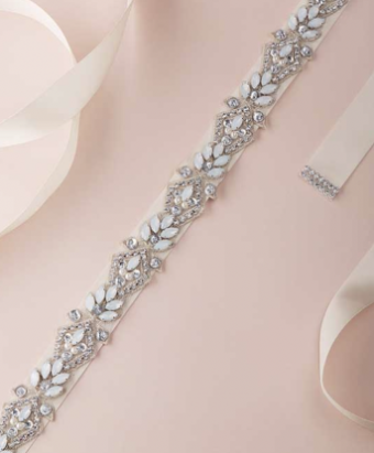 Ti Adoro Jewelry BT4615 Crystal Mosaic Pattern Belt 18" #0 default Ivory thumbnail