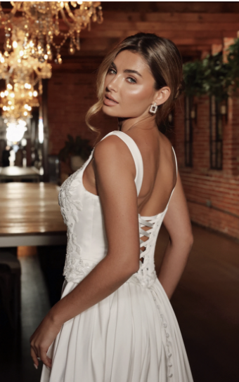 Essense of Australia "Paris" #1 Ivory Belle Satin with Lace thumbnail