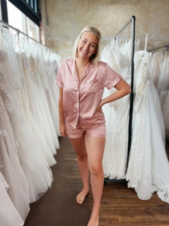 Bridal Goodies Pajama Shorts Set in Dusty Rose #0 thumbnail