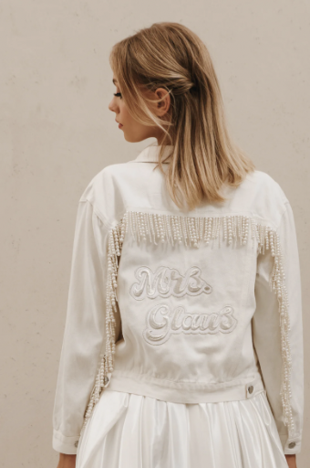 Bridal Goodies Pearl Fringe Bridal Jacket #2 thumbnail