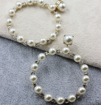Ti Adoro Jewelry 15077 Large Pearl + Crystal Hoop Earrings #0 default Metal thumbnail