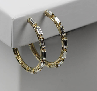 Ti Adoro Jewelry 15294 Baguette Hoop Earrings #0 default Metal thumbnail