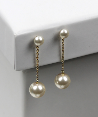 Ti Adoro Jewelry 15341 Pearl Top Delicate Drop Earrings #0 default Metal thumbnail