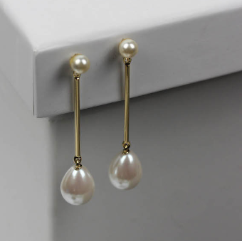 Ti Adoro Jewelry 15340 Modern Pearl Tear Drop Earring #0 default Metal thumbnail