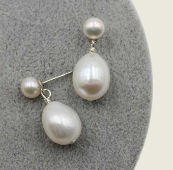 Ti Adoro Jewelry 10581 Linear with Fresh Water Pearl Drop Earrings #0 default Metal thumbnail