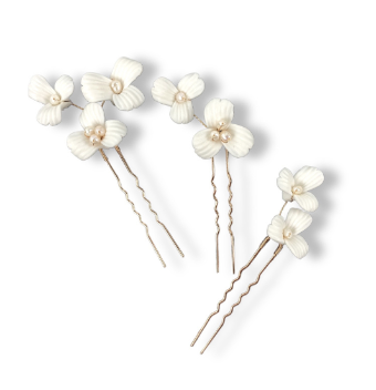Ti Adoro Jewelry HP4 Floral Hair Pins (Set of 3) #0 default Gold thumbnail