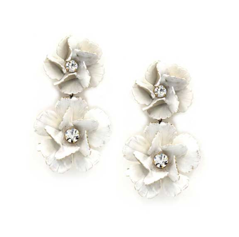 Ti Adoro Jewelry 14002 Floral Hand Painted Double Drop Earrings #0 default Metal thumbnail