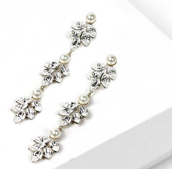Ti Adoro Jewelry 14022 Triple Cluster Drop Earrings #0 default Metal thumbnail