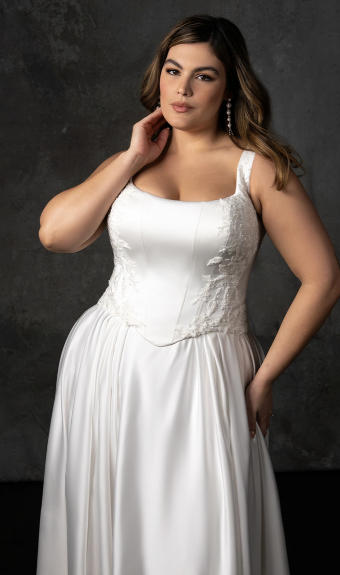 Essense of Australia "Paris" Essense of Australia - Dearly Sample #2 Ivory Belle Satin with Lace thumbnail