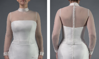Essense of Australia JAC0040 #0 default Ivory Satin Trim on Ivory Mesh thumbnail