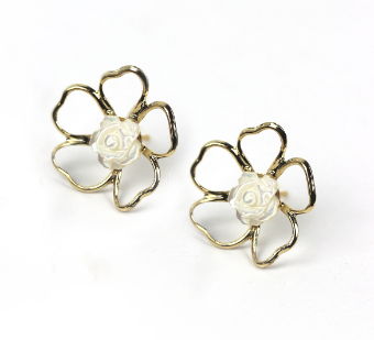 Ti Adoro Jewelry 15355 Floral Button Earrings #0 default Metal thumbnail