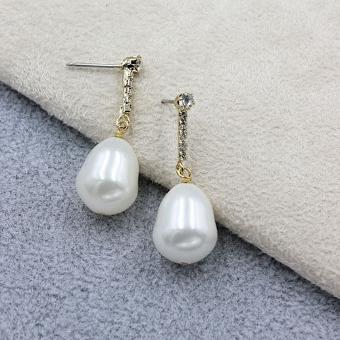 Ti Adoro Jewelry 15136 Linear Pearl Drop Earrings #0 default Metal thumbnail