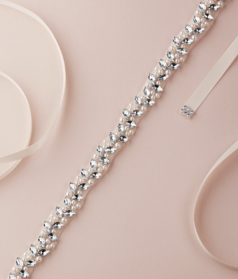 Ti Adoro Jewelry BT4661 Scattered Crystal and Pearl Belt #0 default Silver thumbnail