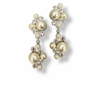 Ti Adoro Jewelry 15315 Double Pearl Cluster Drop Earrings #0 default Color? thumbnail