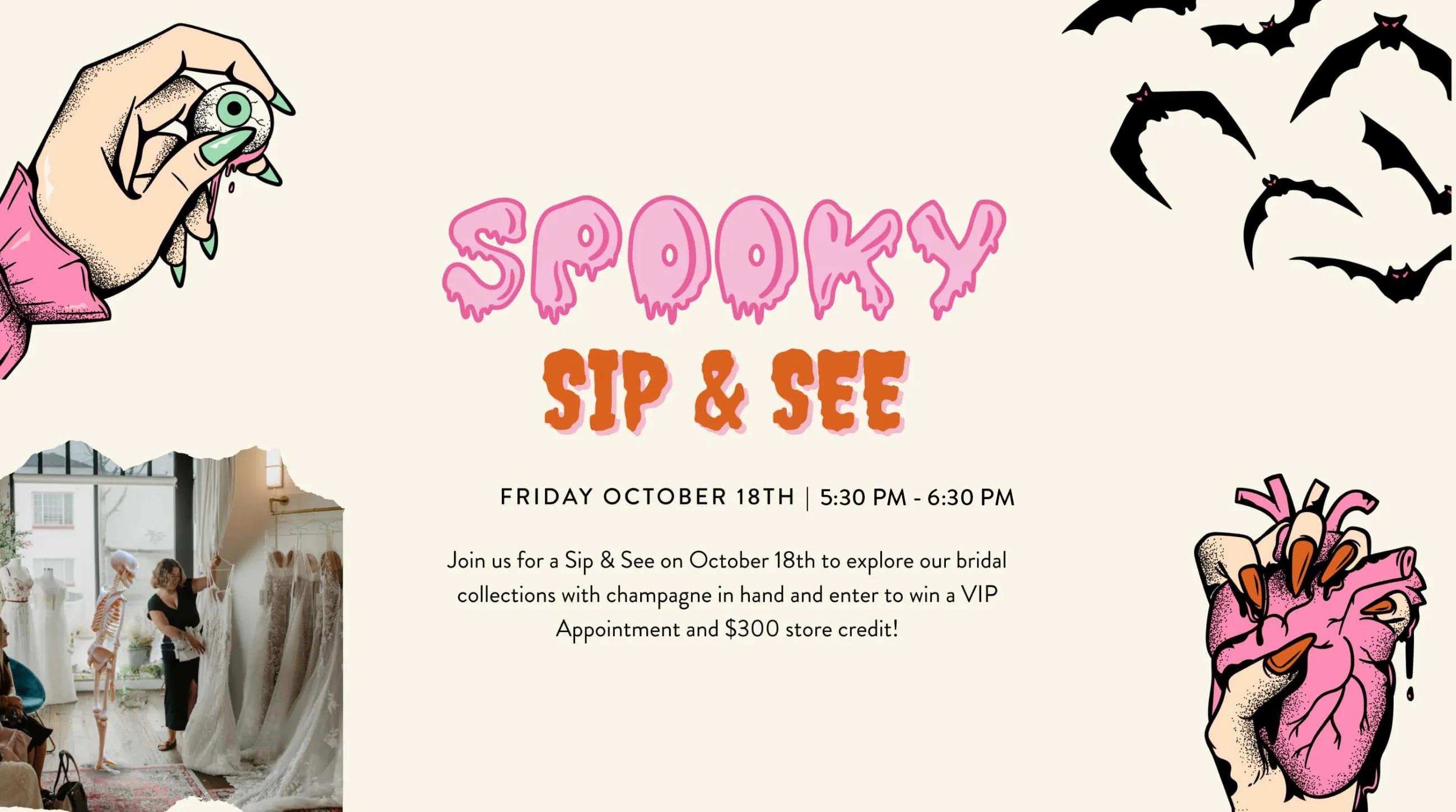 Spooky sip and see event banner